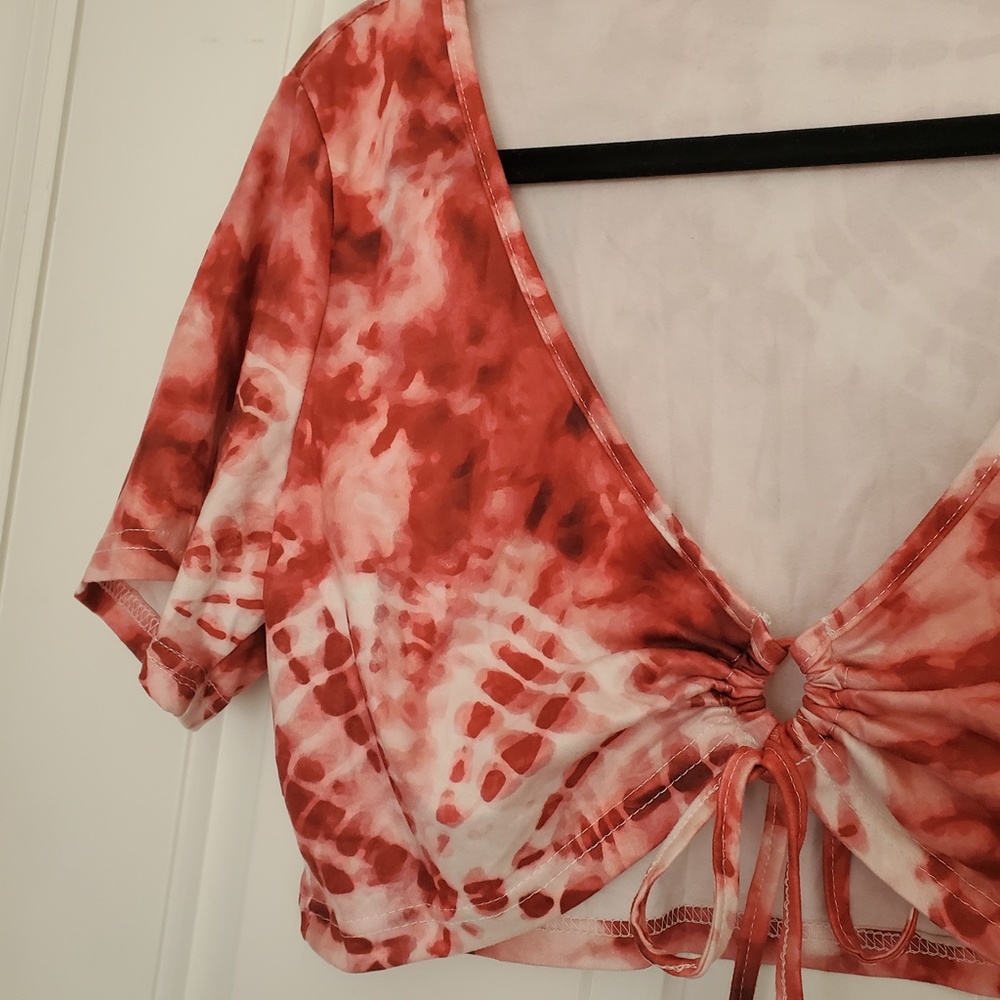 3for$25 Shein Curve 1XL crop top tie dye top blouse shirt - Picture 3 of 7